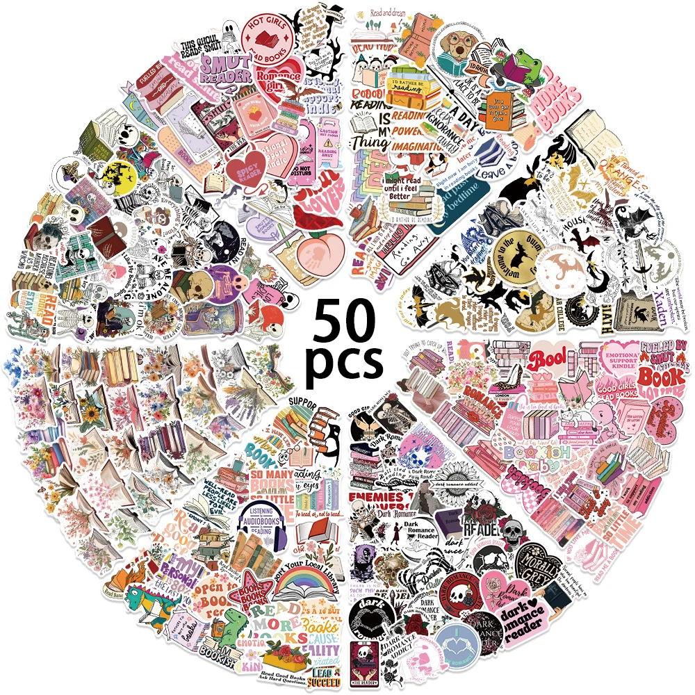 Set of 50 Dark Romance Bookish Aesthetic Stickers
