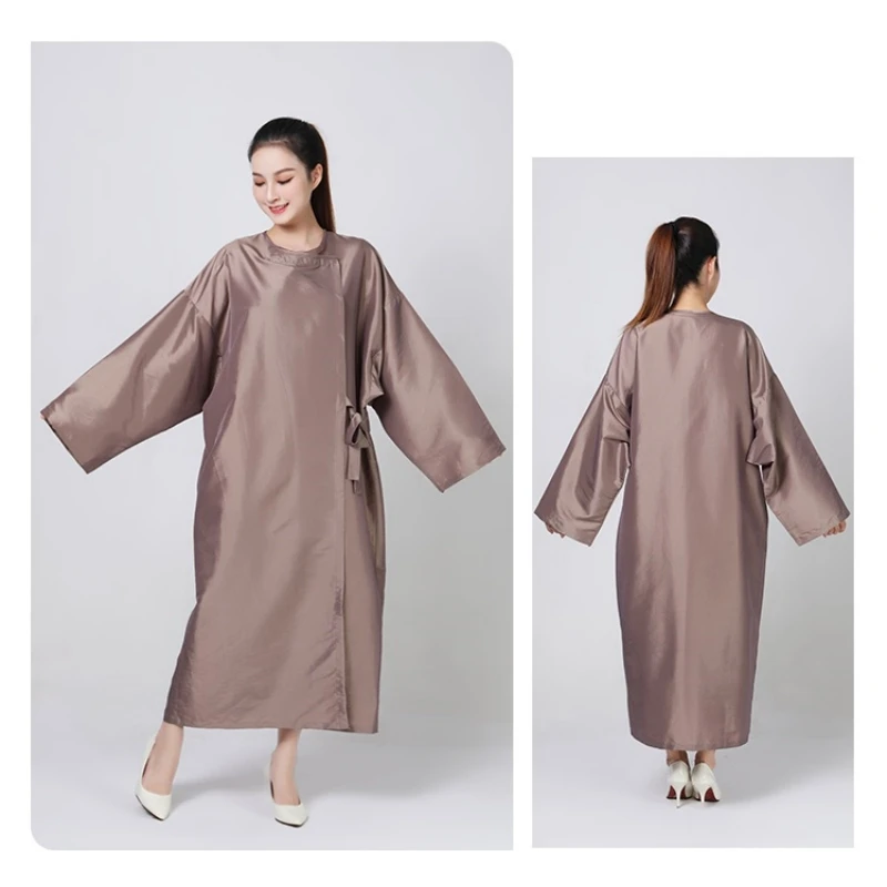 Abito da salone per clienti, vestaglia, kimono, parrucchiere, mantella professionale, bellezza, spa, hotel, barbiere, vestiti per gli ospiti, camicia da notte avvolgente - immagine 3