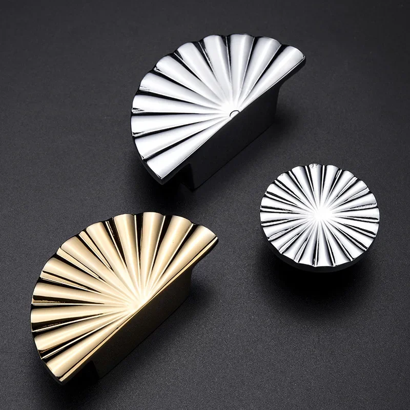 

24-hour shipping Chinese Semi-Circular Kitchen cabinet Handles European Antique Furniture Cabinet Gold Brass Pulls