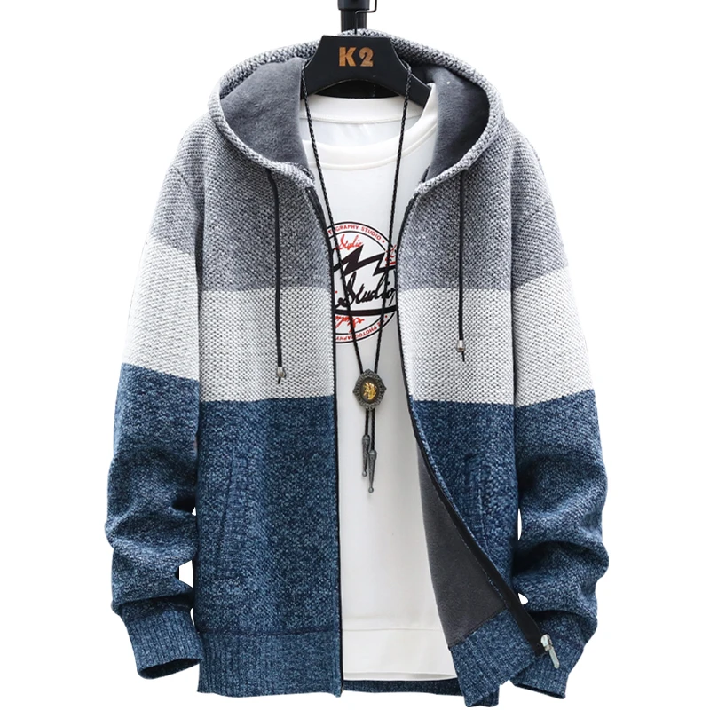 Knitted Cardigan Sweater Coat Fleece For Men Winter