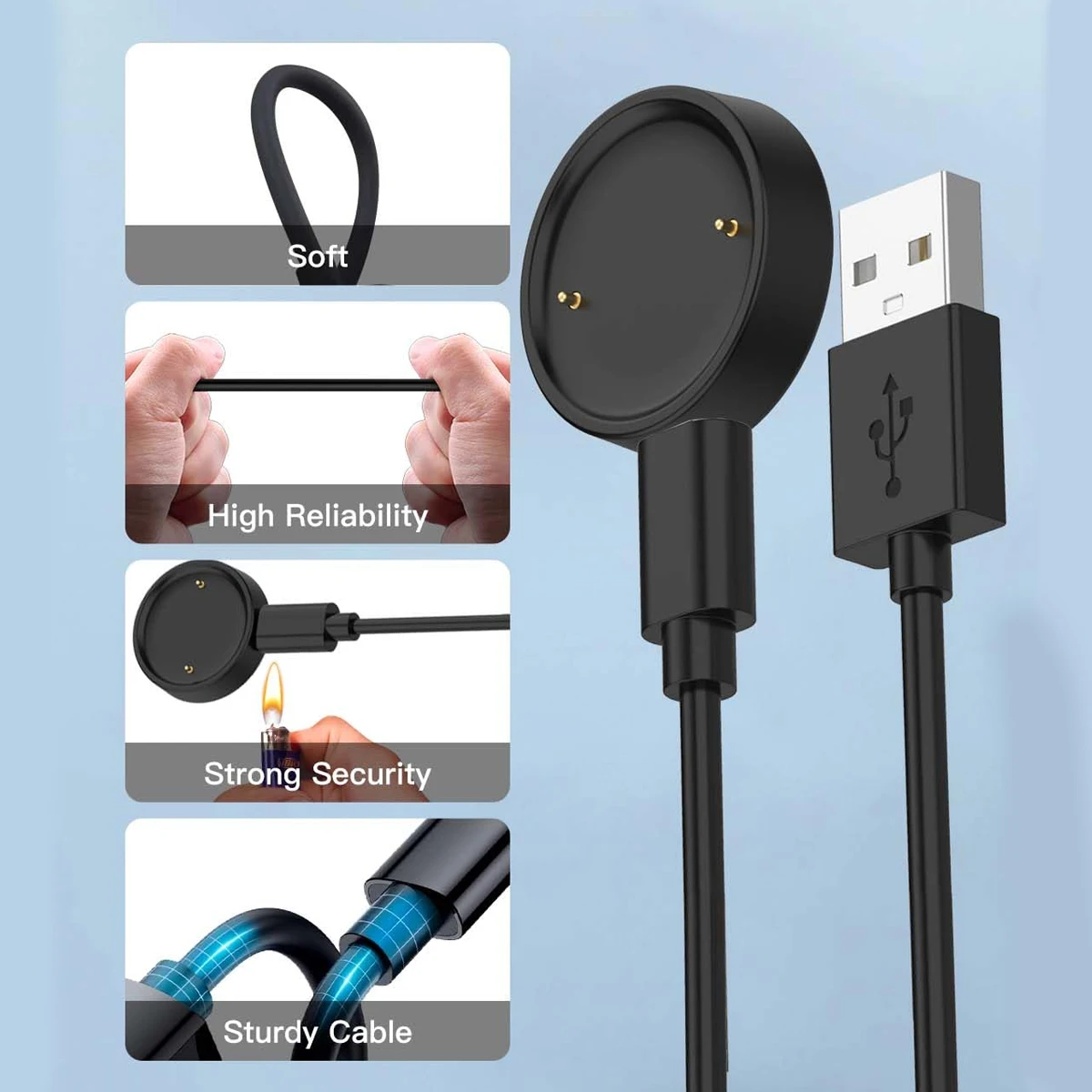 Amazfit Active 2(A2437)용 충전 베이스 Amazfit Active2 BIP6 어댑터 액세서리용 스마트 시계 마그네틱 충전기