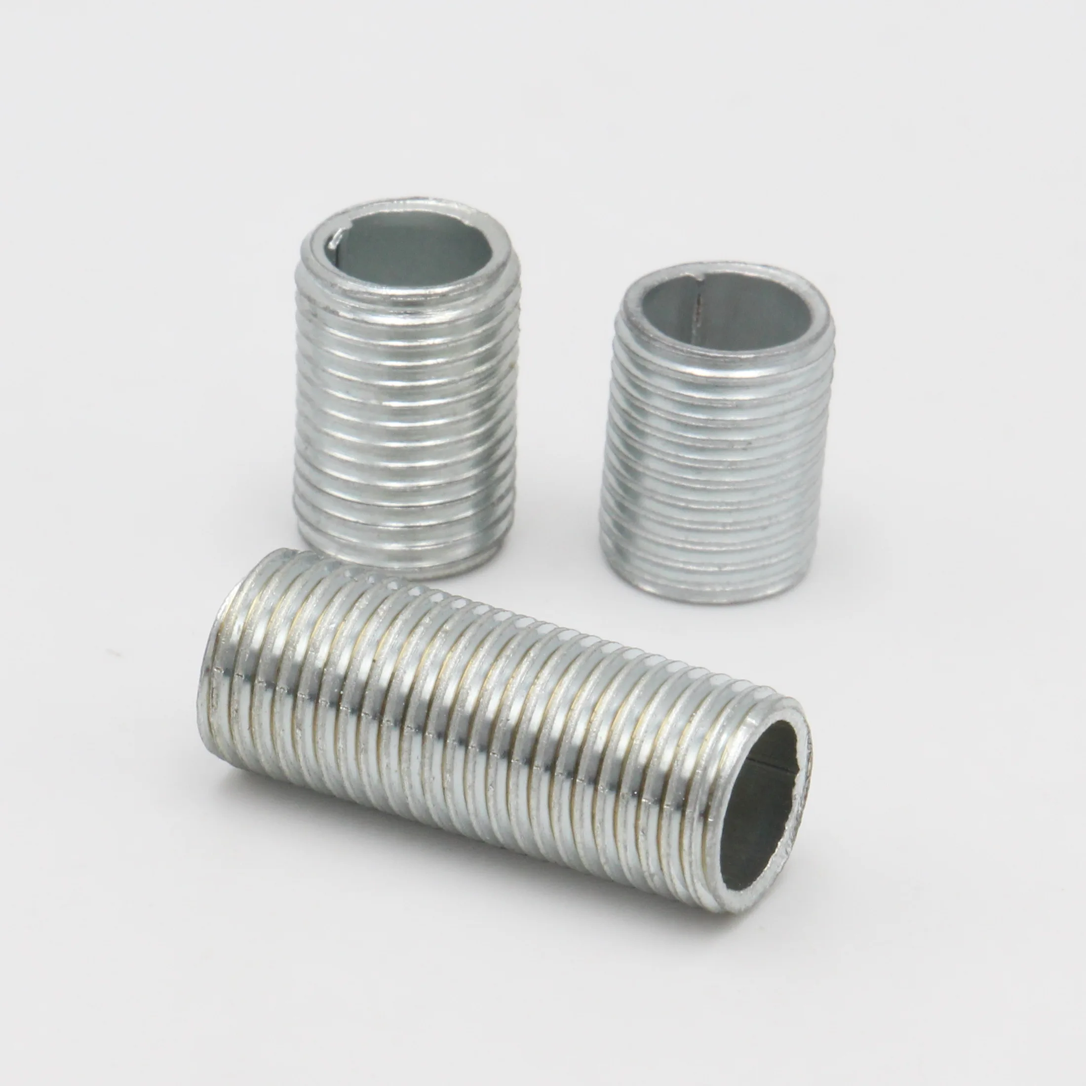 10 Pieces M10 Metal Full Threaded Tube Zinc Connecting Screw Pipe Nipple Joint For DIY Lighting Accessories thread adapter