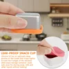 4Pcs Stainless Steel Snack Salad Box with Silicone Lid 2/6oz Leakproof Portable Stackable Sauce Container Dressing Food Storage 5