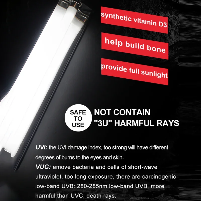 Reptile Heating Lamp UVB 5.0/10.0 Light Tube Turtle Basking Lamp Bracket Calcium Supplement Light Stand Amphibians Supplies