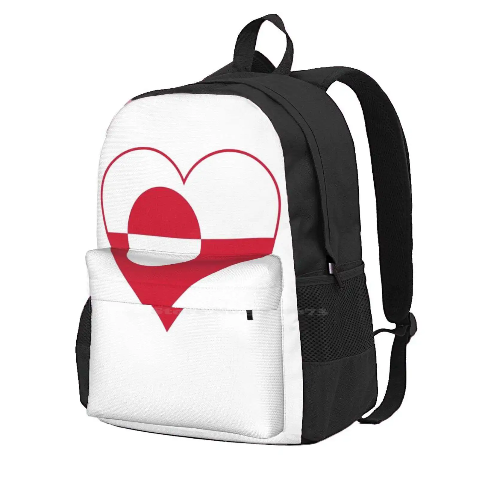 

Greenland School Storage Bag Student'S Backpack Greenland Flag Heart