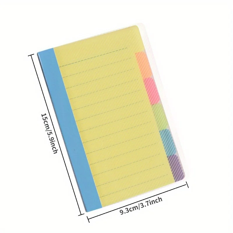 1Pc Divider Sticky Notes, Tabbed Self-Stick Lined Note Pad, 60 Ruled Notes, Assorted Neon Colors Index Sticky Notes - 4