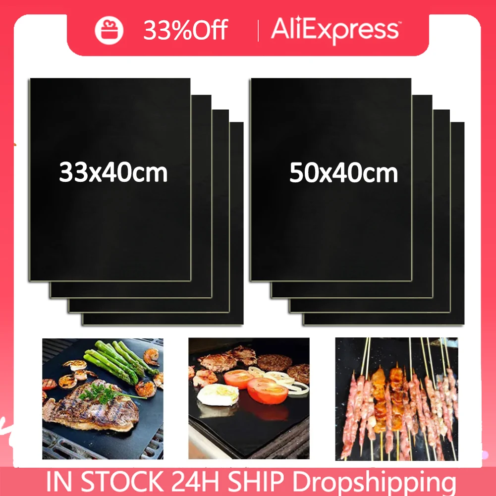 15PcsBBQGrillMatNonstickMatHeatResistantGrillMatOutdoor