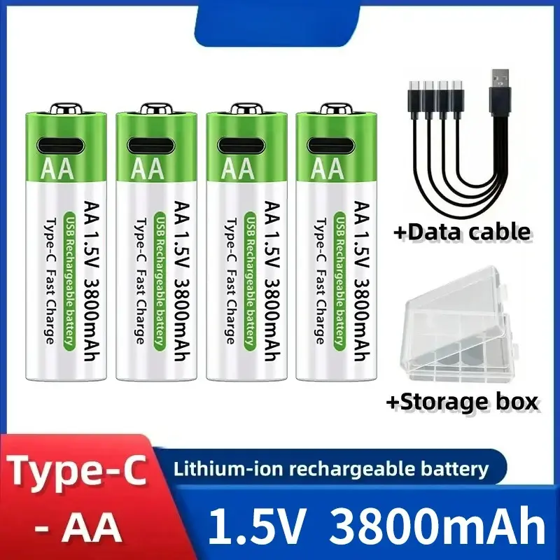2025NEW Lithium-Ion Battery Type-C Rechargeable High-Capacity Battery AA&AAA Battery For remote control, mouse, electric toys - Image 7