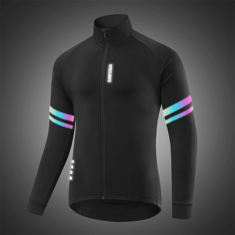WOSAWE Warm Jacket Winter Fleece Thermal Cycling Jacket Long Jersey Running Coat Biker Riding Road Mtb Bicycle Clothes cycling jacket cycling clothes