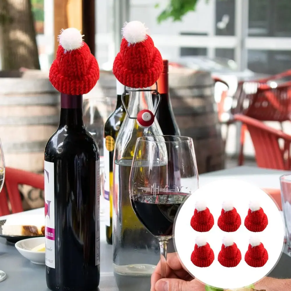 10pcs Mini Knitting Hats Christmas Mini Knitting Doll Hats Wool Hat for Christmas Ornaments DIY sewing Crafts Materials