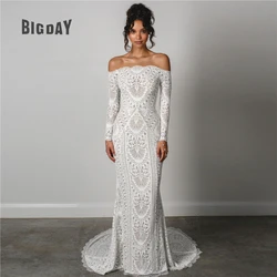 Exquisite Wedding Dress For Woman 2024 Boat-Neck Strapless Off The Shoulder Lace Appliques Bride Gowns Vestido de Novia Customed