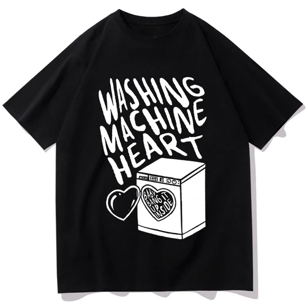 Рубашки с круглым вырезом и коротким рукавом Футболка Mitski стиральная машина сердце рубашка веер подарок для нее для него унисекс