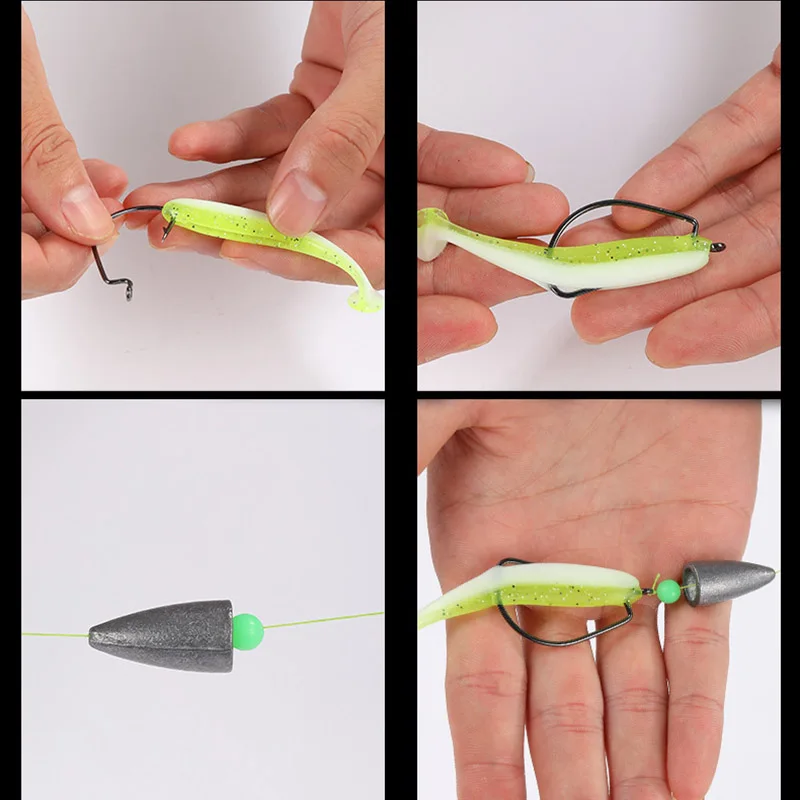 5pcs/set Texas Rig Fishing Tackle Kit