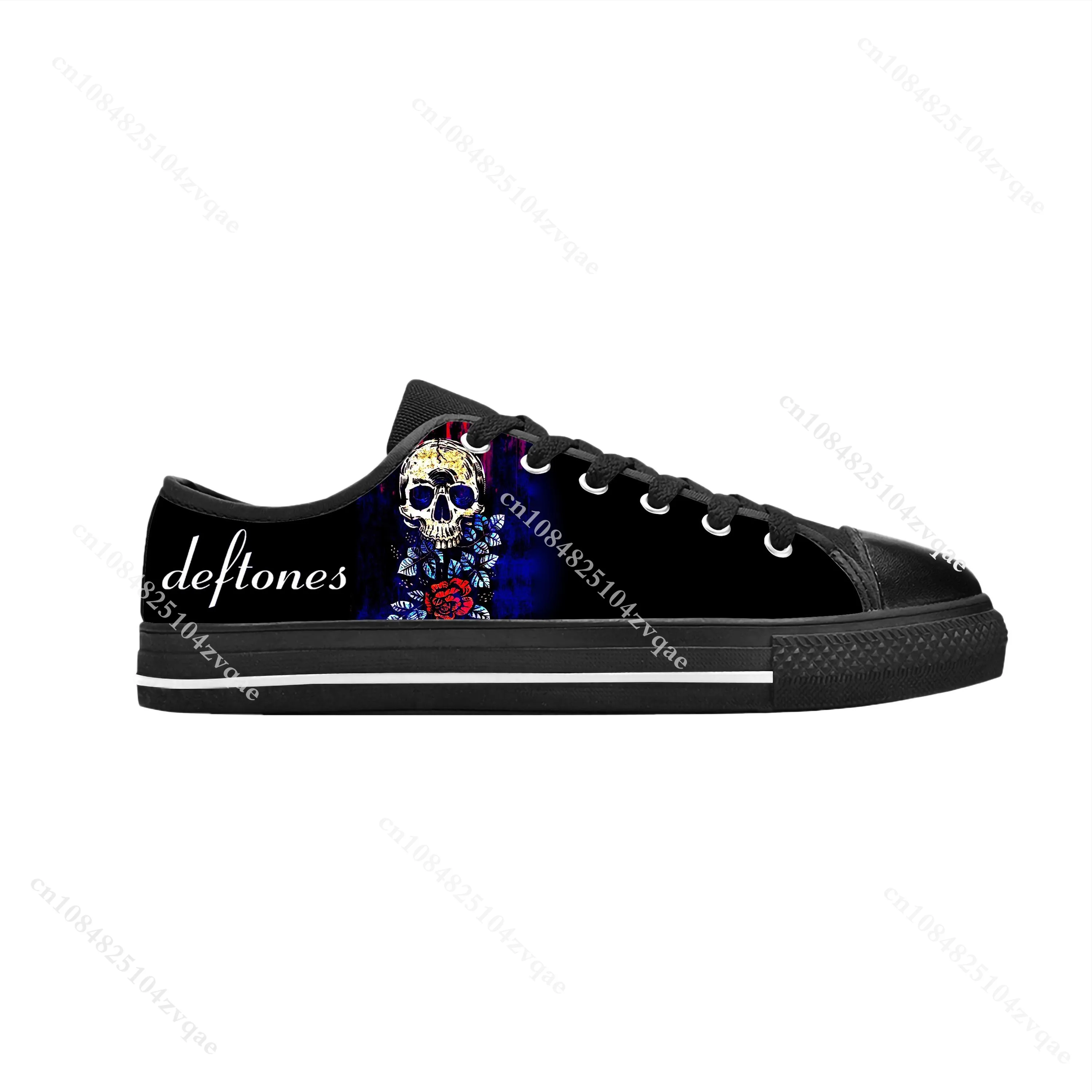 Deftones Eagle Skull Skeleton Rock Band Music Cool Casual Cloth Shoes Low Top Comfortable Breathable 3D Print Men Women Sneakers