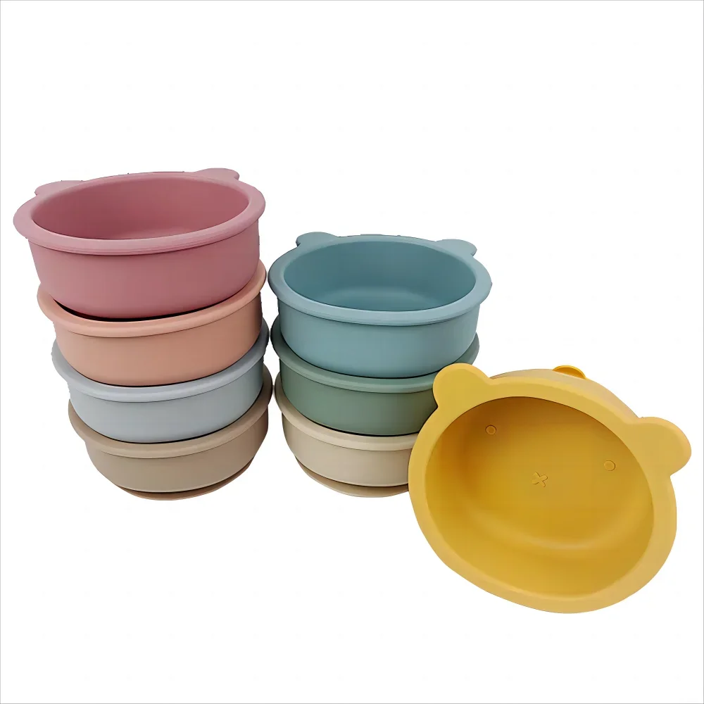 3pcs Baby Silicone Bowl Suction Cup Bowl Children's Tableware Complementary Bowl Children's Dinner Plate Silicone Tableware 5