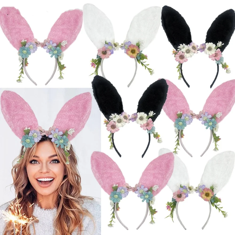 

Furry Rabbit Ear Headbands for Woman Elastic Emulation Wreath Hairbands Hair Hoop Cute Girl Photograph Headwear Hair Accessories