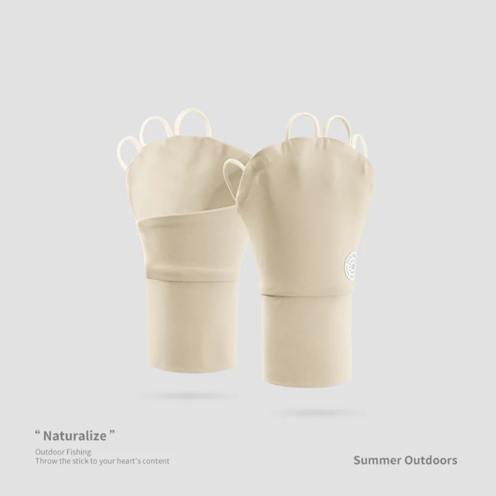 Anti-uv Summer Ice Silk Fishing Gloves Sunscreen Gloves Palm Hollowed Unisex Outdoor Sports Cycling Driving