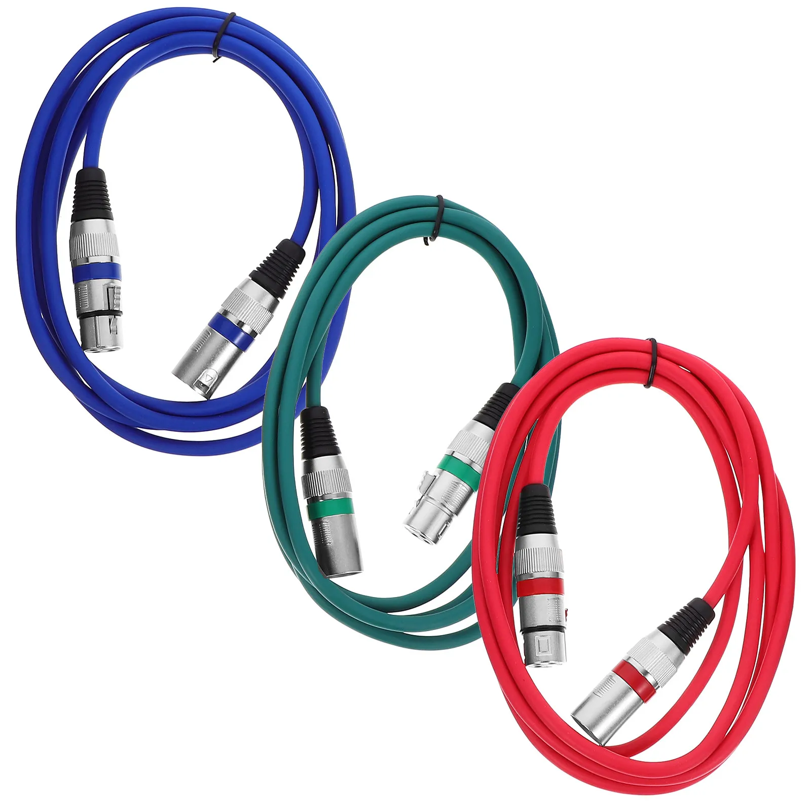 3Pcs Xlr 카단 마이크 케이블 남성-여성 2m 안정적인 엉킴 없는 오디오 전송 코드 Xlr 케이블 3 핀 마이크 케이블