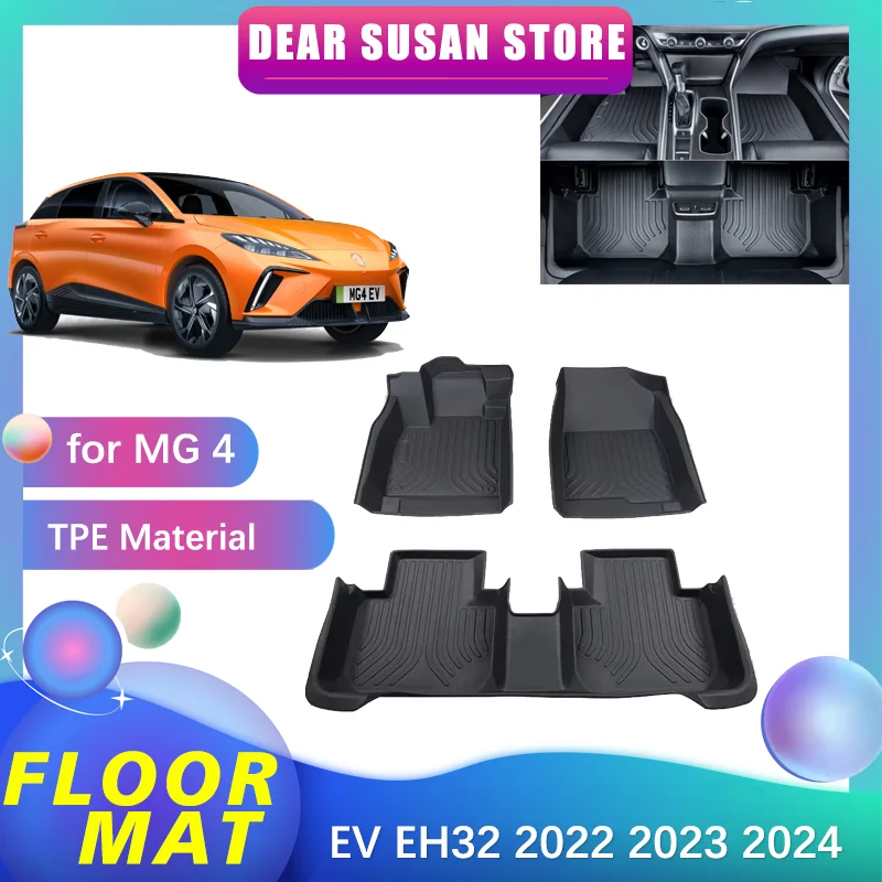 Car Special Floor Pad for MG 4 MG4 MuLan EV EH32 Liner TPE Waterproof Full Cover Space Carpet Mat Rug Accessories