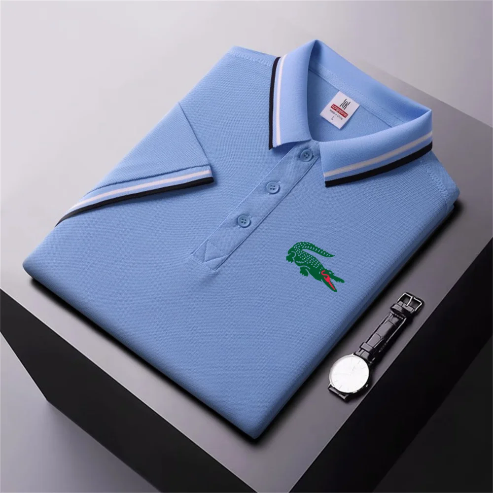 2024 Men's Short-sleeved Polo Shirt Summer Quick-drying Breathable T-shirt High Quality Business Casual Comfortable Short-sleeve
