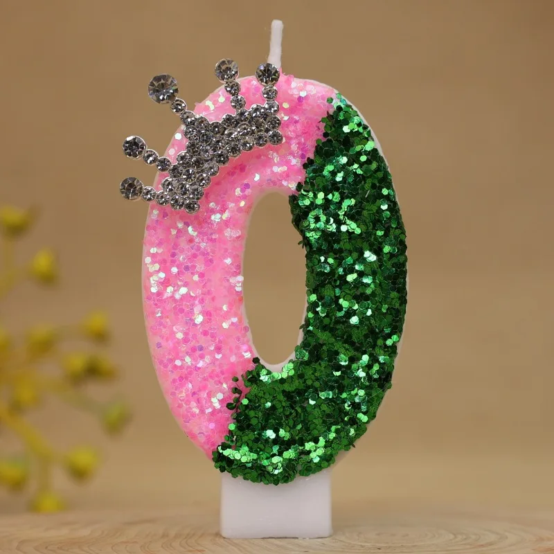Vibrant Digital Birthday Candle Crown Cake Decoration