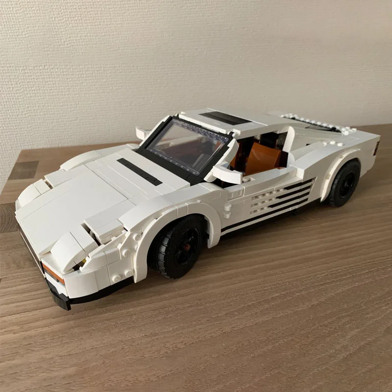 Nuovo 1091Pcs Creative Expert Moc Supra Miami Ferrarings Testarossa Mod 10295 Auto Sportive Building Blocks Mattoni Fai Da Te