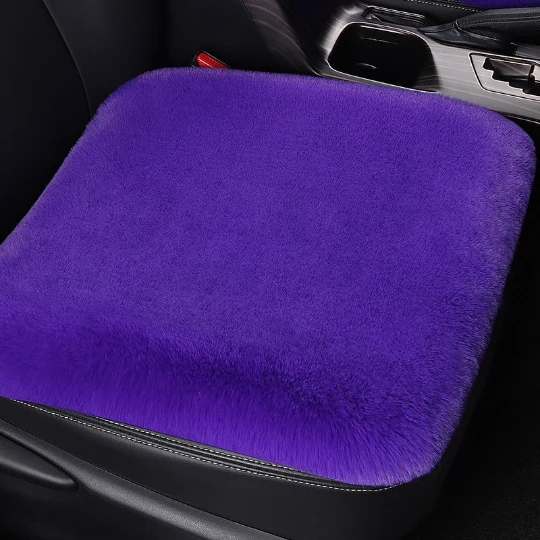 Car Seat Cover Fur Furry Plush Lint Purple Vehicle Cushion Automobile Front  Mat Inner Pad Auto Interior Rug SUV for Girl Kids - AliExpress