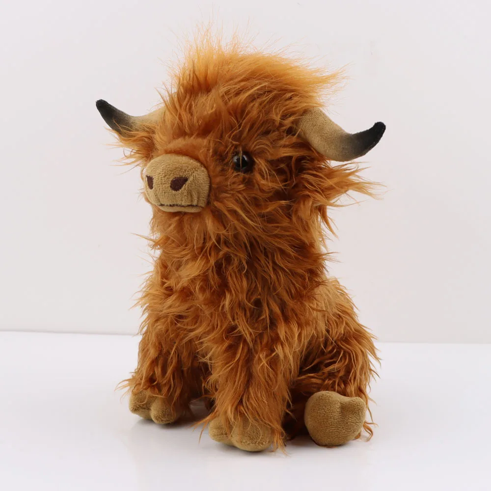 Highland Cow Plush Toy Cute Simulation Long-haired Cow Stuffed Animal Doll