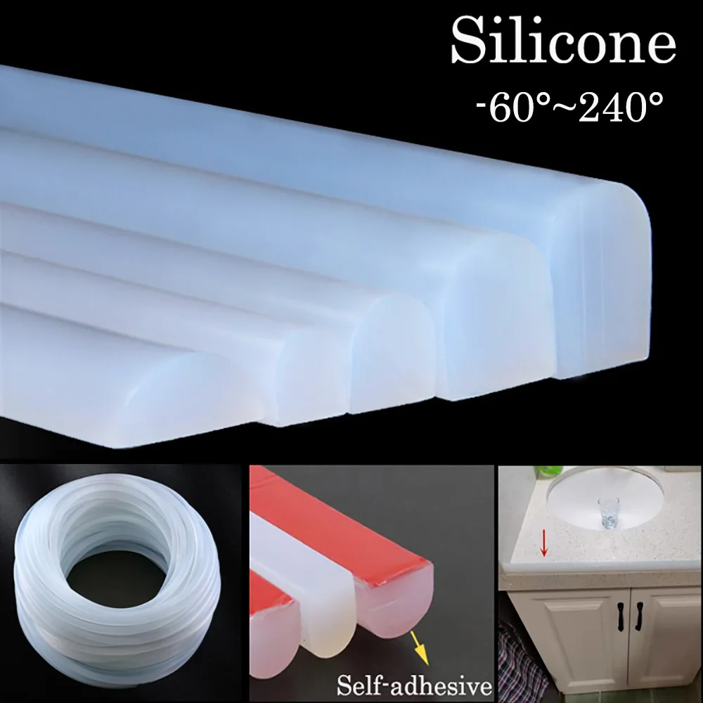 Silicon Solid Cord Self Adhesive High Temperature Oven Dryer Sealing Strip Bar Kitchen Countertop Bathroom Dry Wet Separation