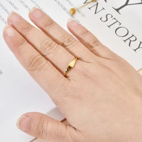 ZMZY New Simple Geometry Women Girls Stainless Steel Rings Finger Gold Color Ring Irregular High Quality Wedding Band Party Gift 2