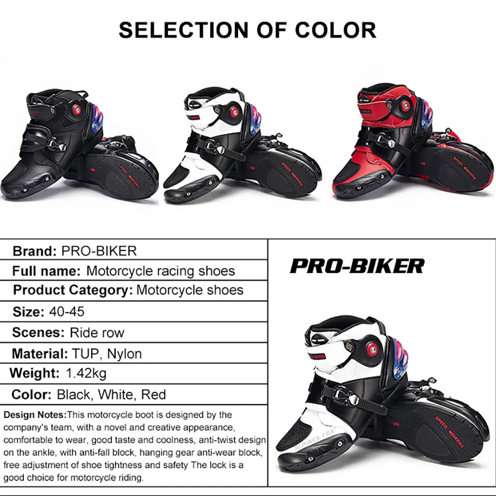 Men Motorcycle Boots Motorbike Microfiber Leather Boot Racing Ankle Riding Shoes Motocross Non-Slip Sport Shoes Winter