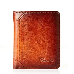 Luxury Genuine Leather Men's Wallet - Two - Fold Design, RFID Protection, High - Quality Craftsmanship (Brown)