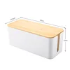 1 PC Wire Storage Box Power Plug Board Wire Boxes Socket Data Cable Junction Box Plastic Storage Box with Bamboo 4