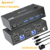 KCEVE KVM Switch 8K 60Hz 2 HDMI-Compatible USB 3.0 Hub Splitter Docking Station Switch Selector Computers Share Keyboard Monitor 1