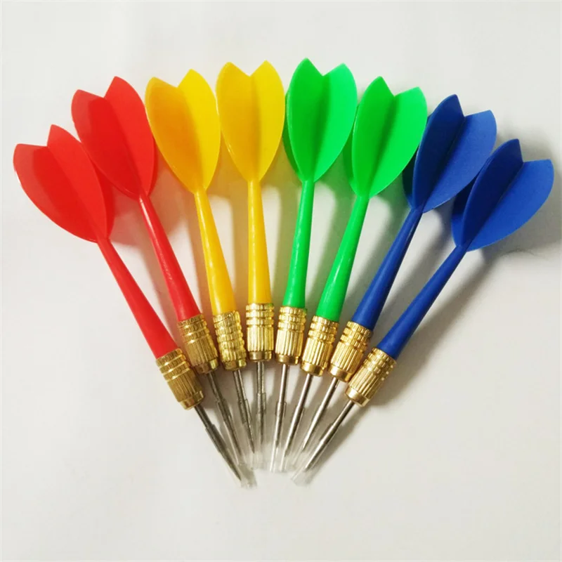 Fléchettes multicolores en plastique, 8 pièces, jolies flèches de vol, pointe en fer et cuivre, 11cm