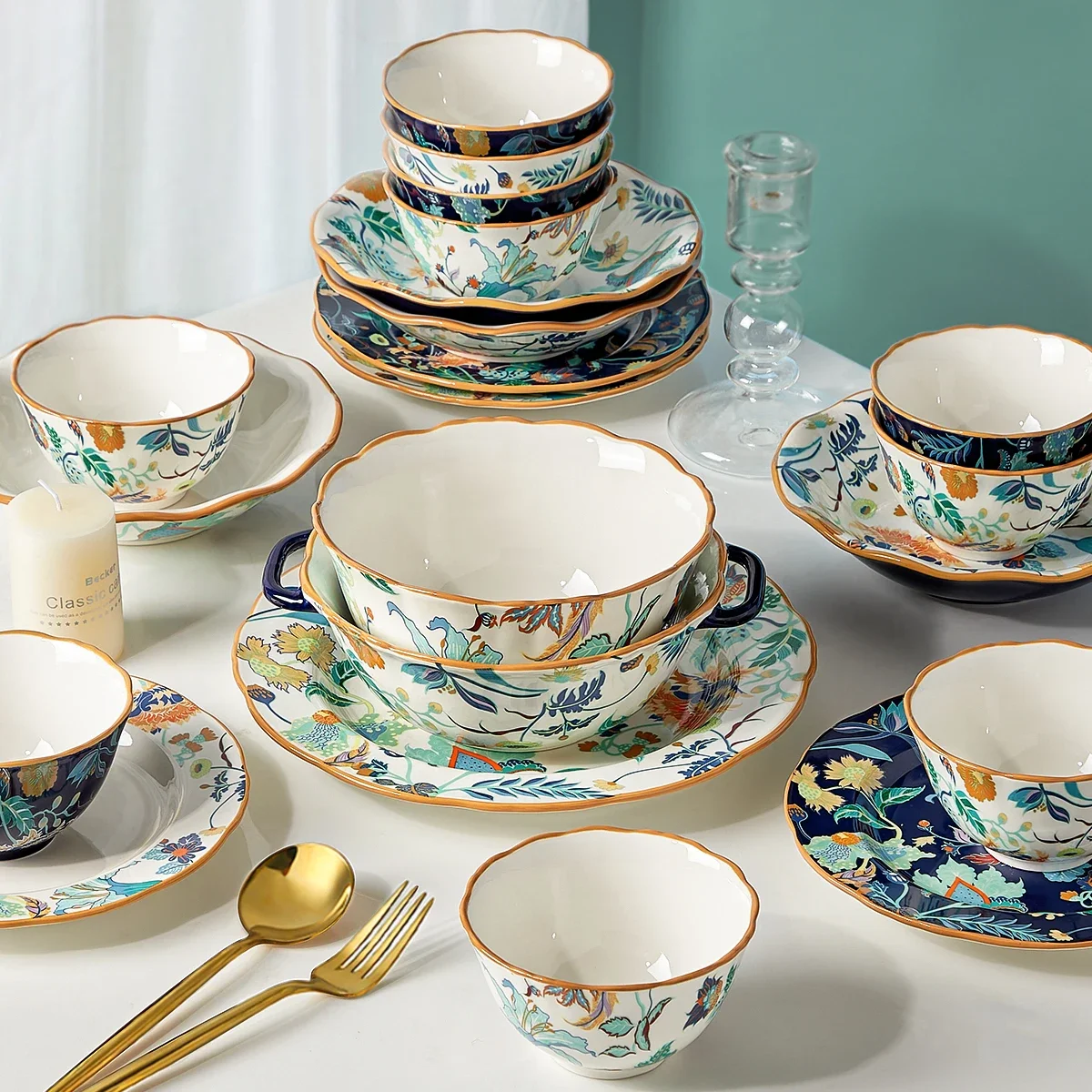 

European Style Ceramic Rice Bowls, Household Dishes, and High-end Tableware