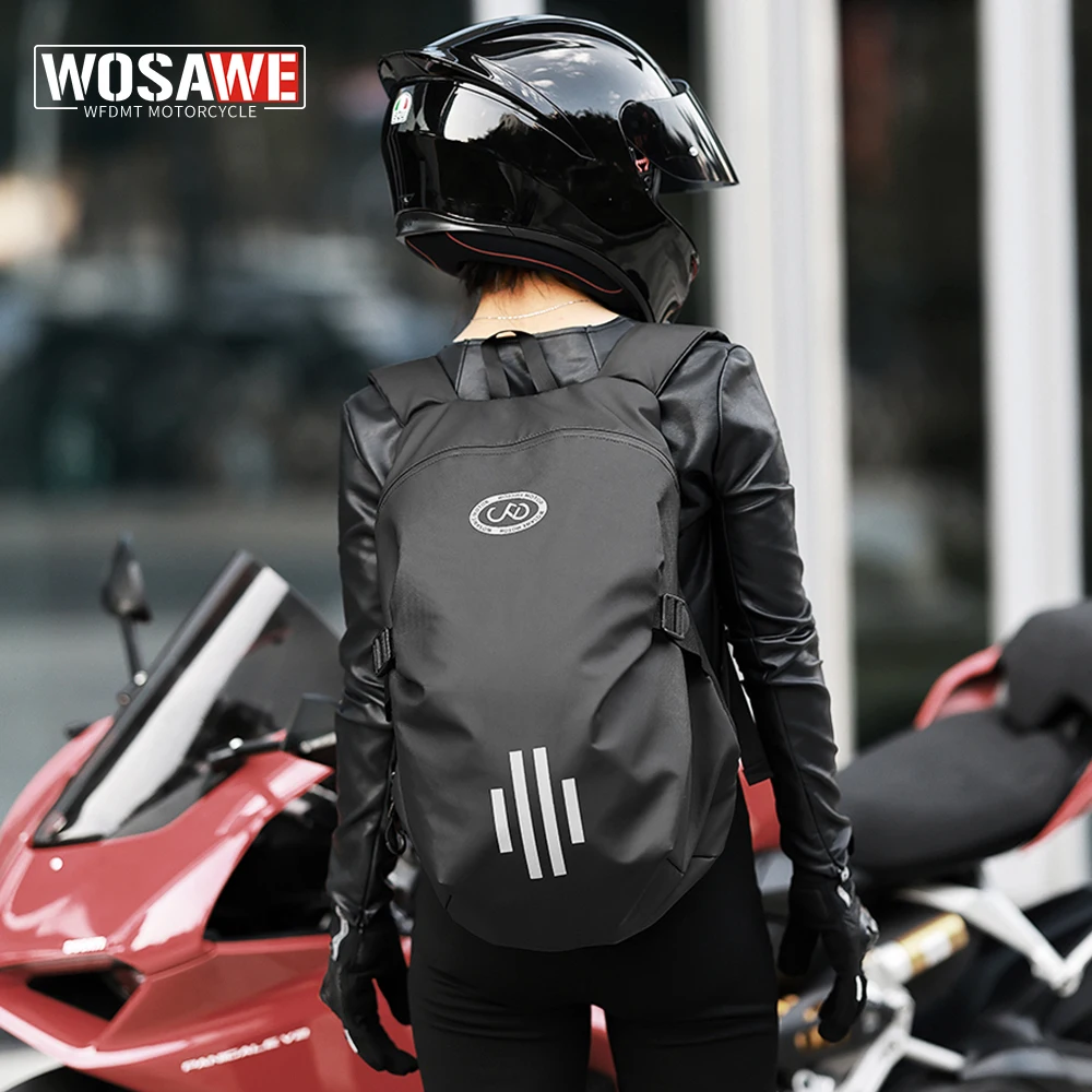 

WOSAWE Motorcycle Riding Backpack Motocross Helmet Bag Female Motorcycle Rider Waterproof Travel Bag Men's Large Capacity