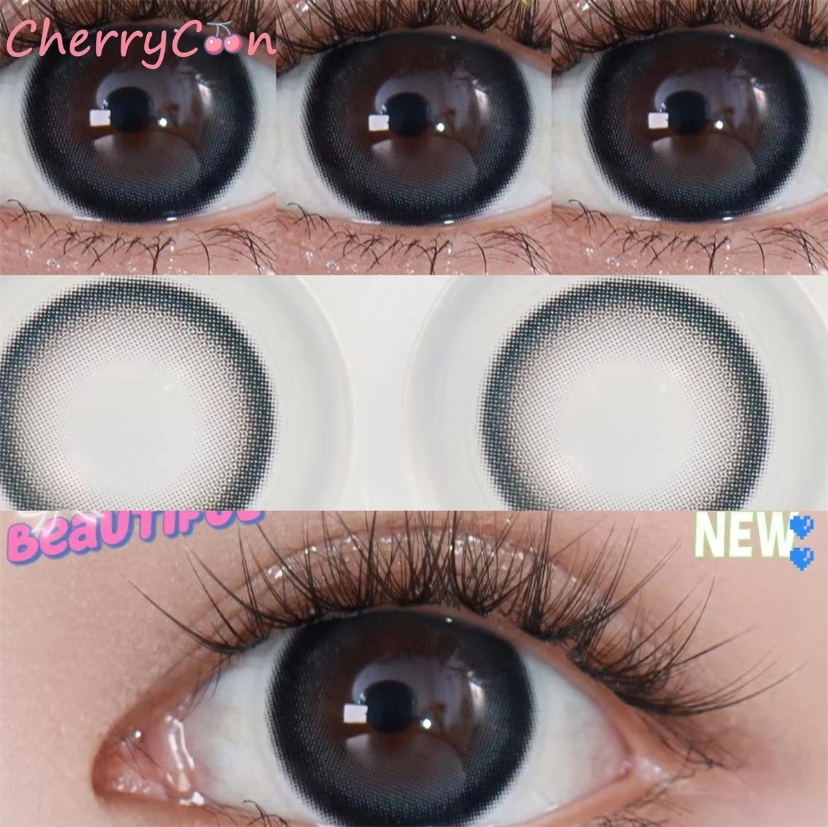 

CherryCon pear blue gray Contact Lenses Annually yearly Colored Soft for Eyes Contact Lens Myopia Prescription degrees