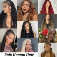 Tressage humain cheveux vague profonde en vrac cheveux humains 100g sans trame cheveux humains paquets Micro humain tressage cheveux pour Boho tresses 6