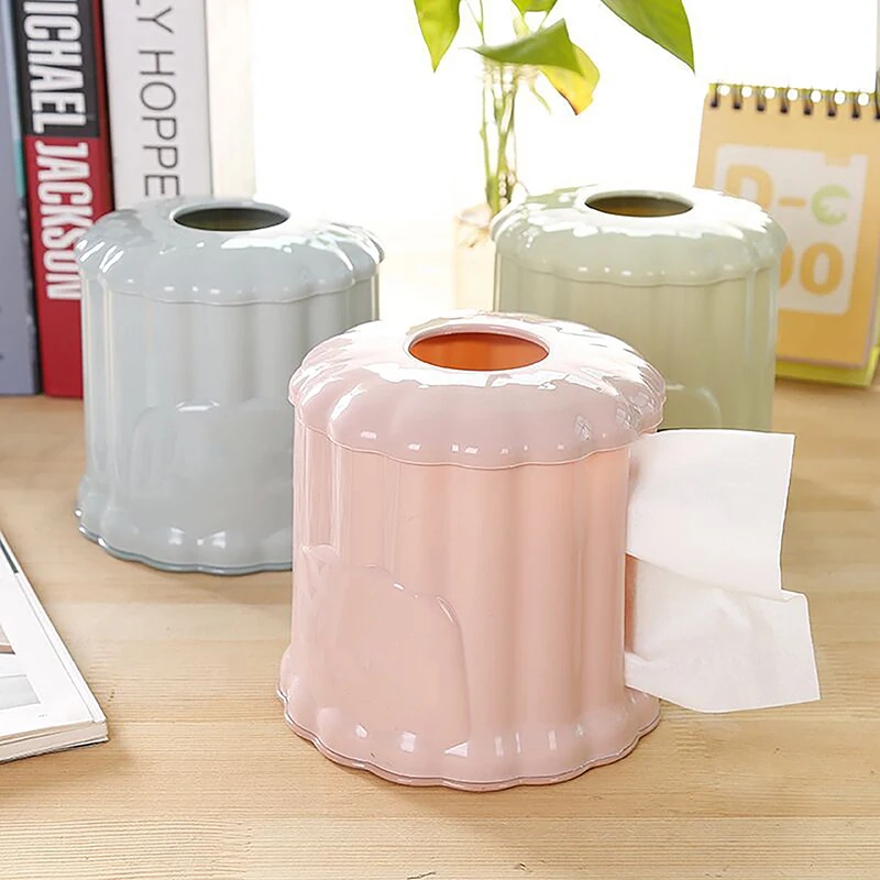 Household Tissue Box Coffee Table Dining Table Circular Napkin Storage Box Roll Paper Suction Box 3