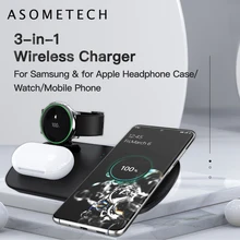 

Wireless Charger Pad 3 in 1 for Samsung Galaxy Watch Active for Galaxy Buds 10W QI Wireless Phone Charger for iPhone Samsung