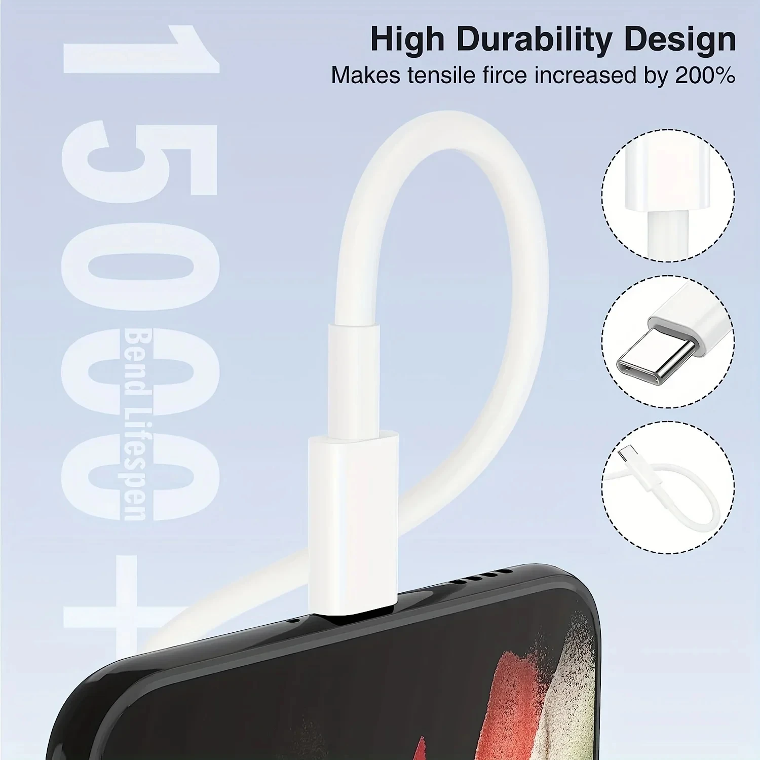 Premium 60W Fast Charging USB-C Cable - 2/3/5 Pack