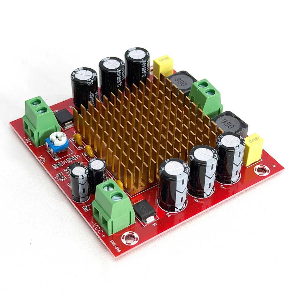 XH-M544 디지털 오디오 증폭기 보드 모노 TPA3116DA 디지털 전원 공급 장치 오디오 증폭기 150W 고출력 DC 12-26V 라디에이터