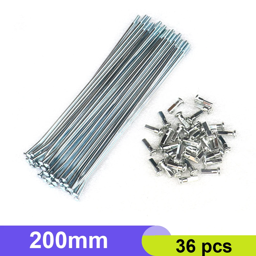 36pcs/Lot Electric Bicycle 8G Diameter 3.5mm Length 200mm 205mm 210mm 215mm 221mm 225mm 237mm 245mm Spokes + Nipples