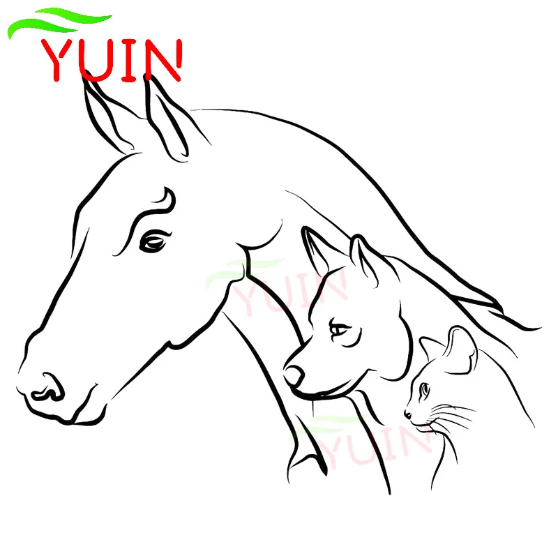 

Animal Horse Cat Cartoon Decoration Fashion Car Sticker Personality PVC Waterproof Sunscreen Decal Black/White/Red/Laser/Silver
