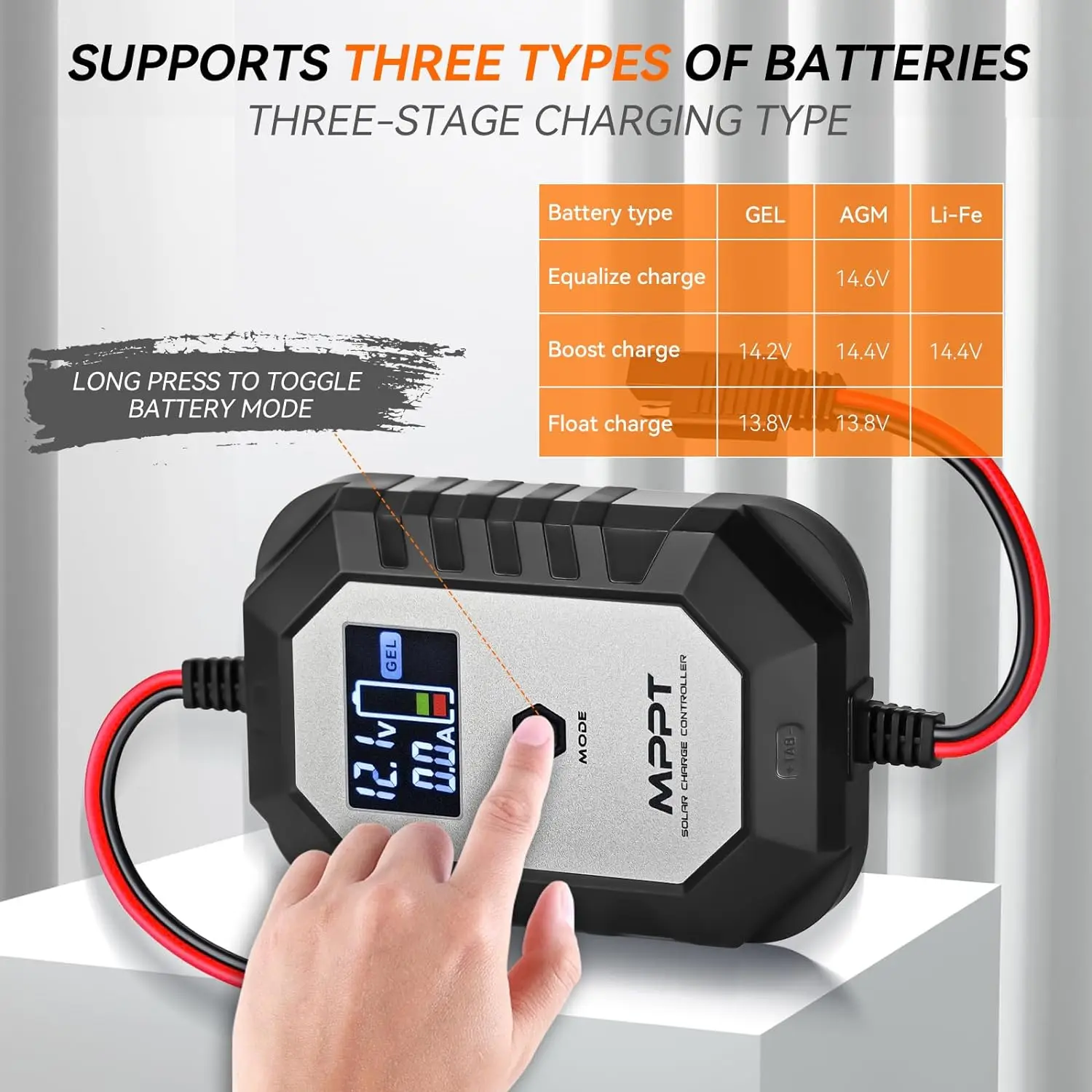 Small 10A MPPT Solar Charge Controller with LCD Display Solar Regulator for 12V