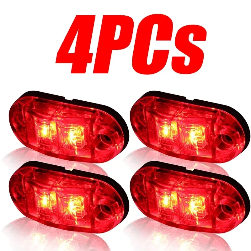 LeKauf 10 Luci LED Laterali Per Auto 1,9 Cm – Rosse, 12V/24V, IP68 Per Camper E Rimorchio
