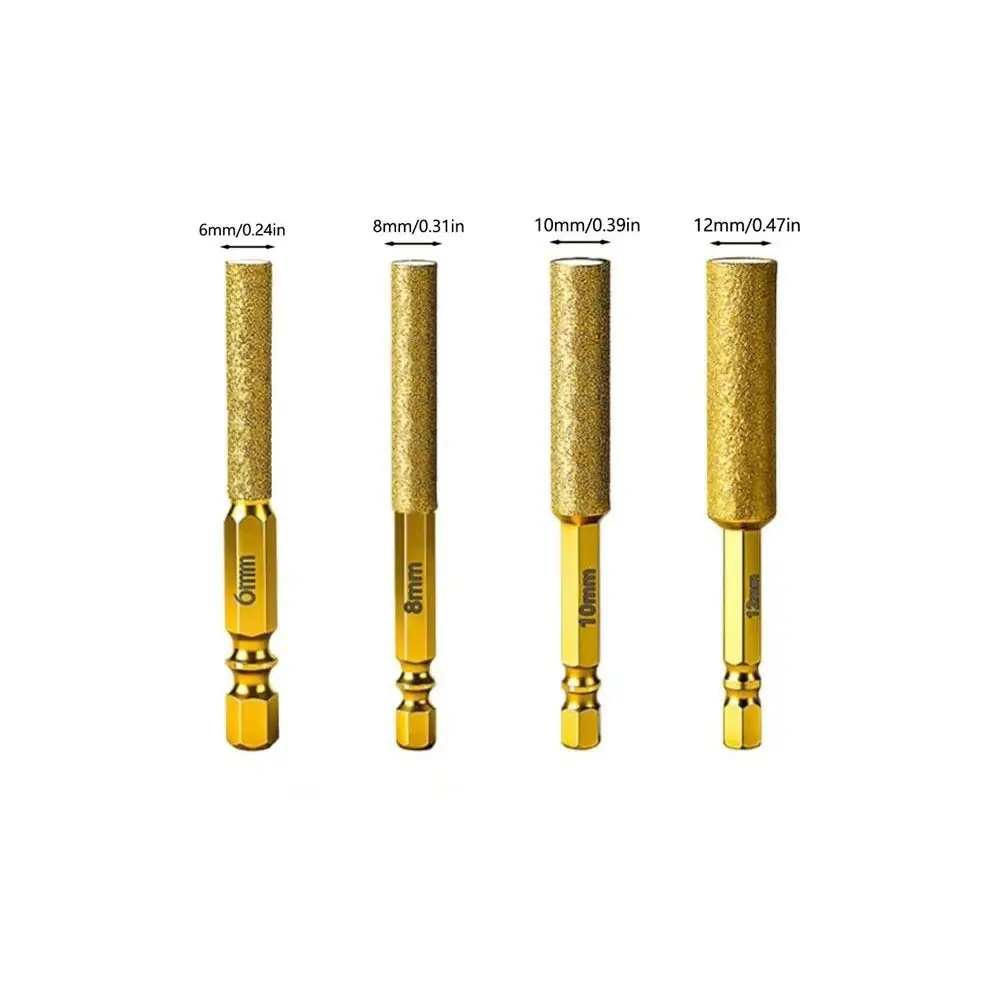 6/8/10/12mm Size Hexagonal Shank Core Drill Bit Hexagonal Shank Design Effective Drilling Dry Drilling Hole Bit Edge Trimming