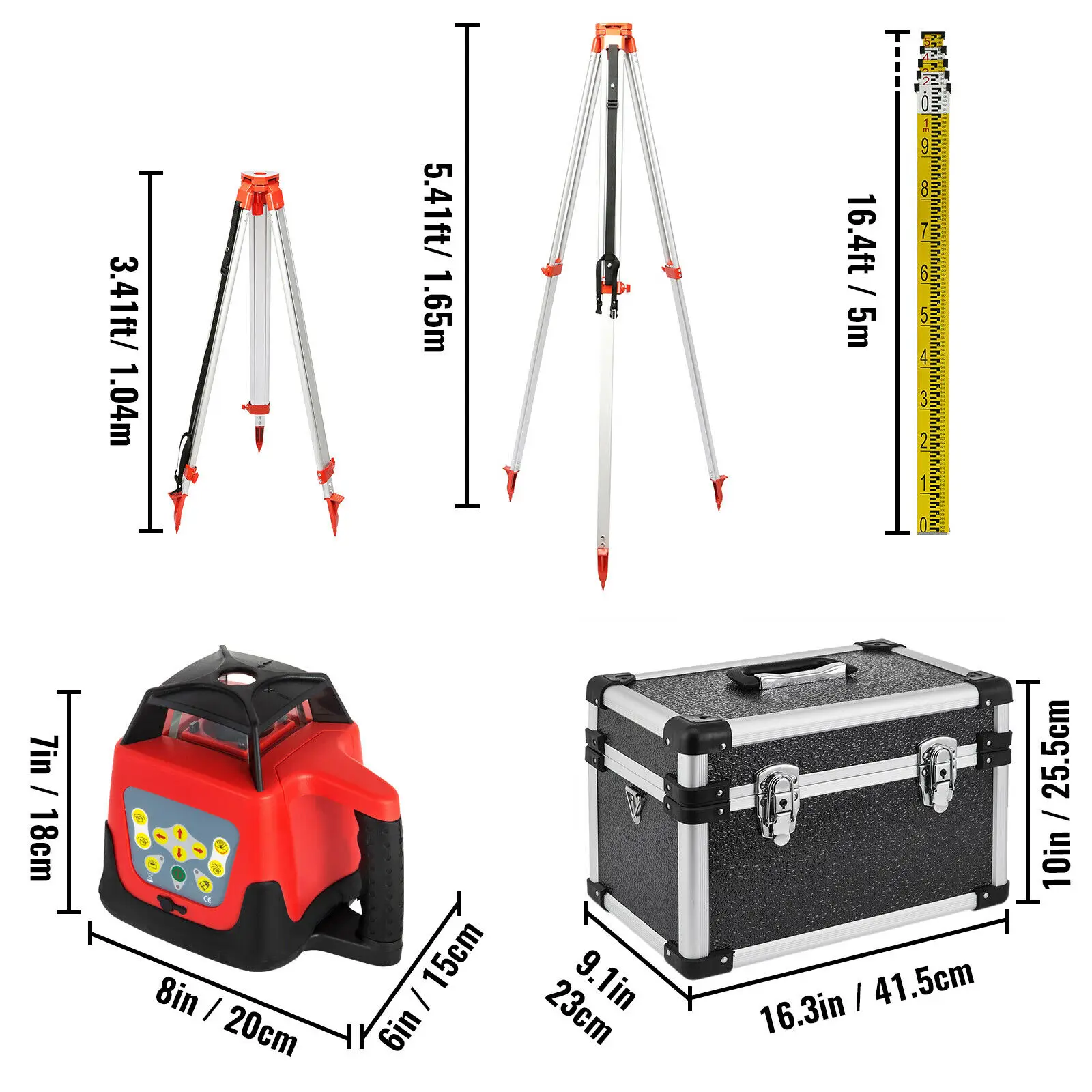 VEVOR Niveau Laser 30 m Niveau Laser 360° x 3 Ligne Croisée Verte Mode  Autonivelant