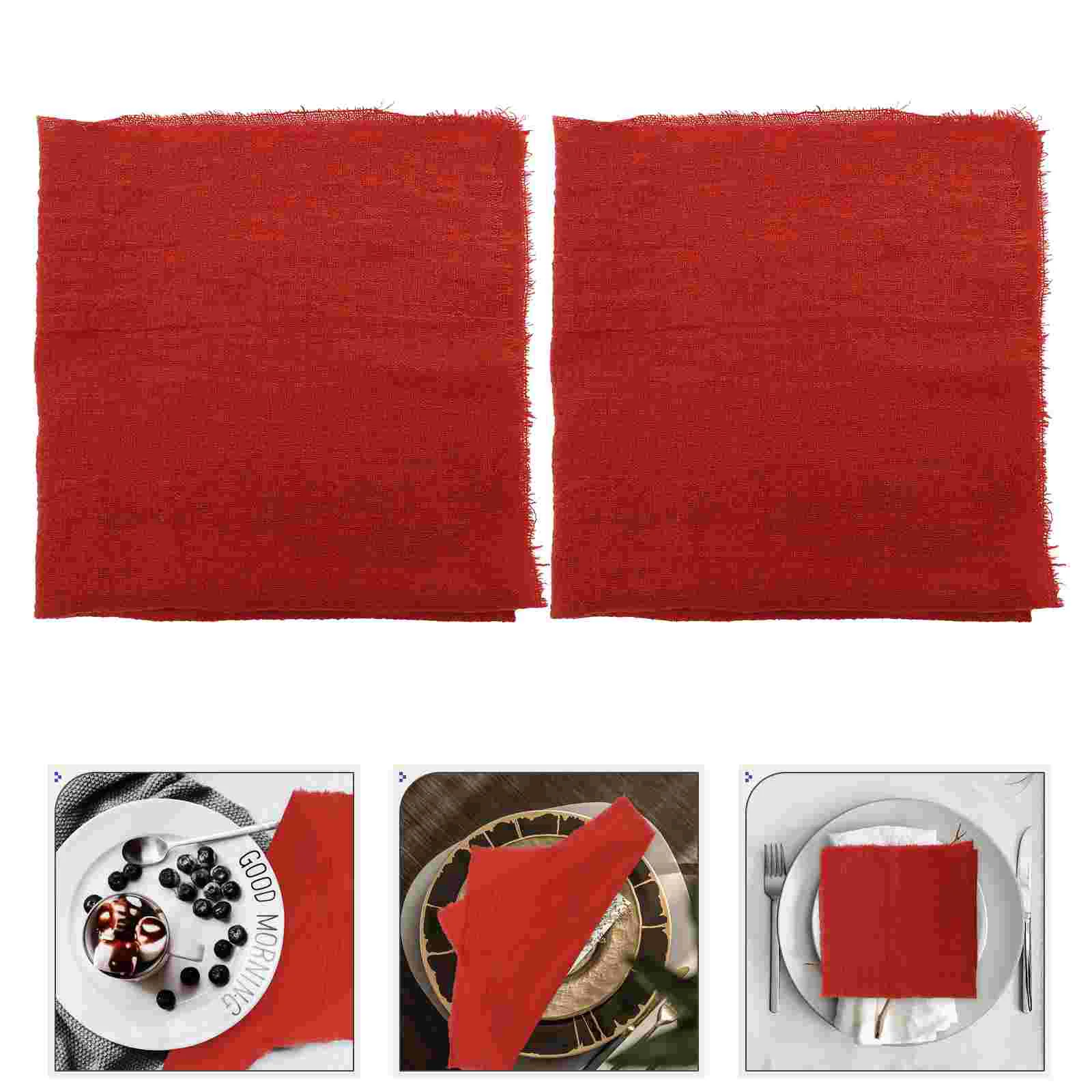 

12 Pcs Fabric Napkin Mouth Wedding Party Cloth Napkins Kitchen Dinner Table Christmas Decor Polyester